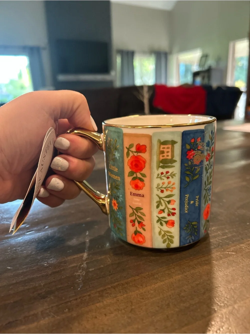 Envogue Jane Austen Porcelain Mug with Gold Rim and Handle